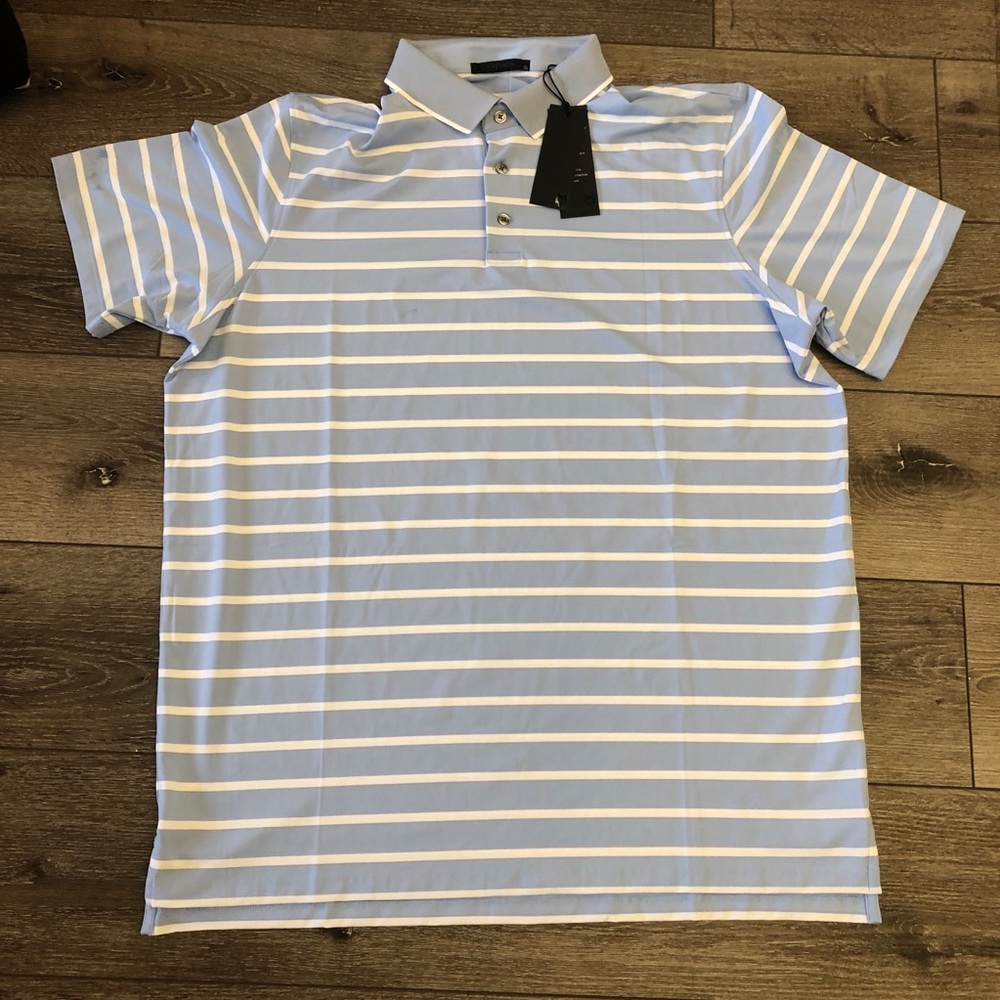 Greyson Golf Calusa Blue Stripe Polo Golf Shirt XL